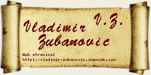 Vladimir Zubanović vizit kartica